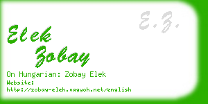 elek zobay business card